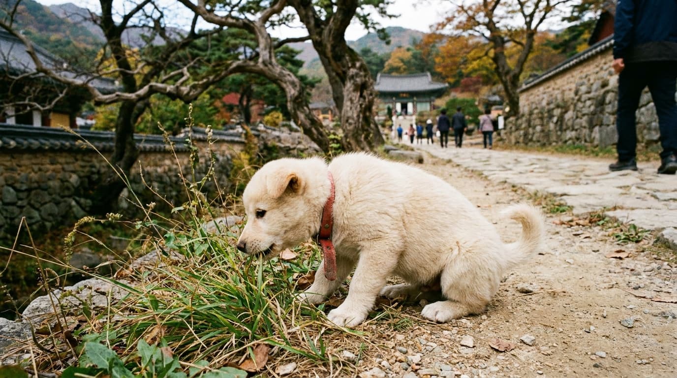 우리 강아지가 풀을 뜯어 먹어요! 단순한 취향일까, 몸의 신호일까?